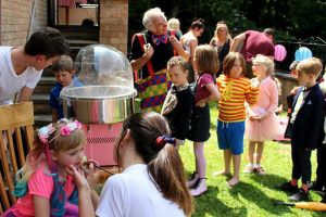animal club offer candy floss at animal party 